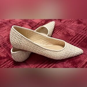 Sam Edelman Cream Woven Flats